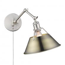  3306-A1W PW-AB - Orwell PW 1 Light Articulating Wall Sconce in Pewter with Aged Brass shade